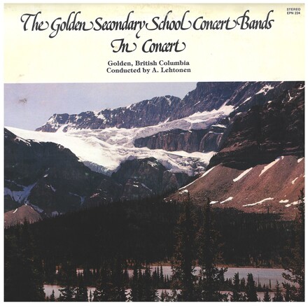 A picture of the album.  The record cover has a mountain scene from the Golden area.